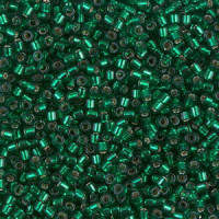 Miyuki delica Perlen 10/0 - Silver lined emerald dyed DBM-605